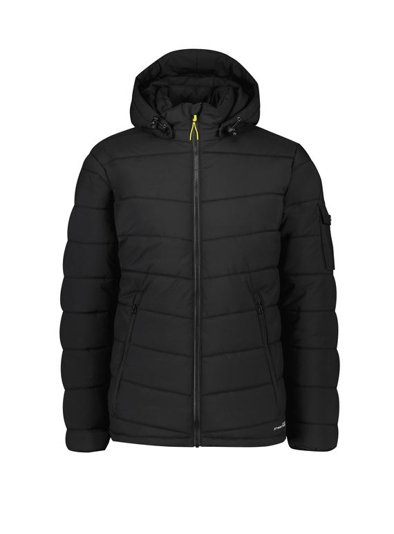 Streetworx Hooded Puffer Jacket, Plain and Hi Vis - Unisex - Black