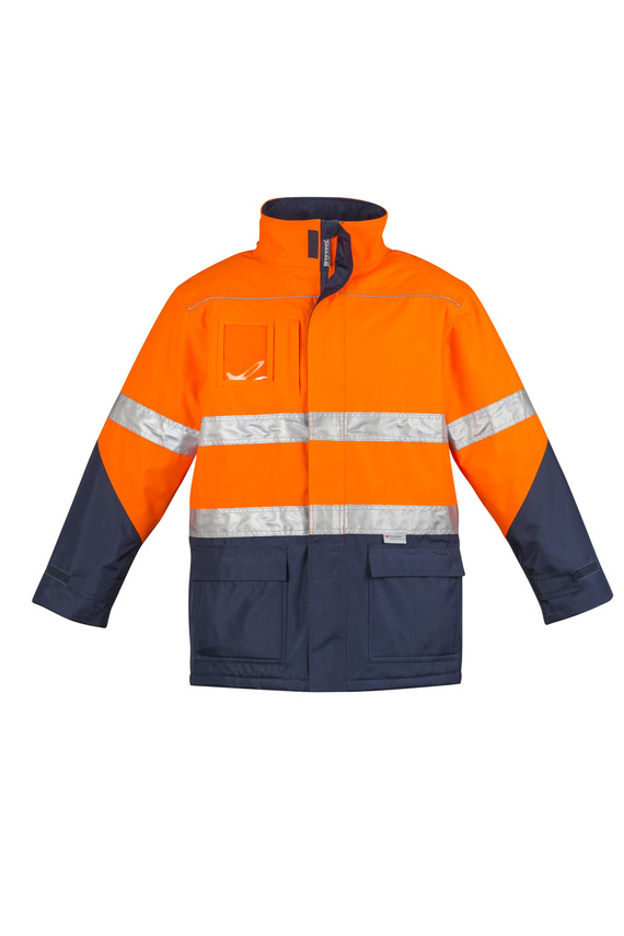 Hi Vis Storm Jacket - Quilt Lined - Men - Orange/Navy