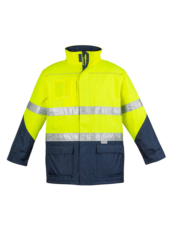 Hi Vis Storm Jacket - Quilt Lined - Men - Yellow/Navy
