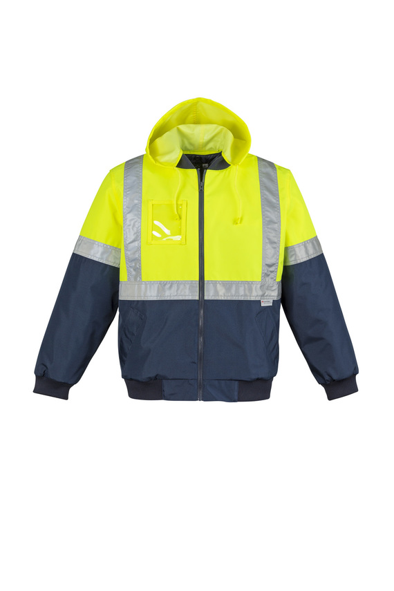 Quilted Flying Jacket - concealed hood - Men - Showing Hood