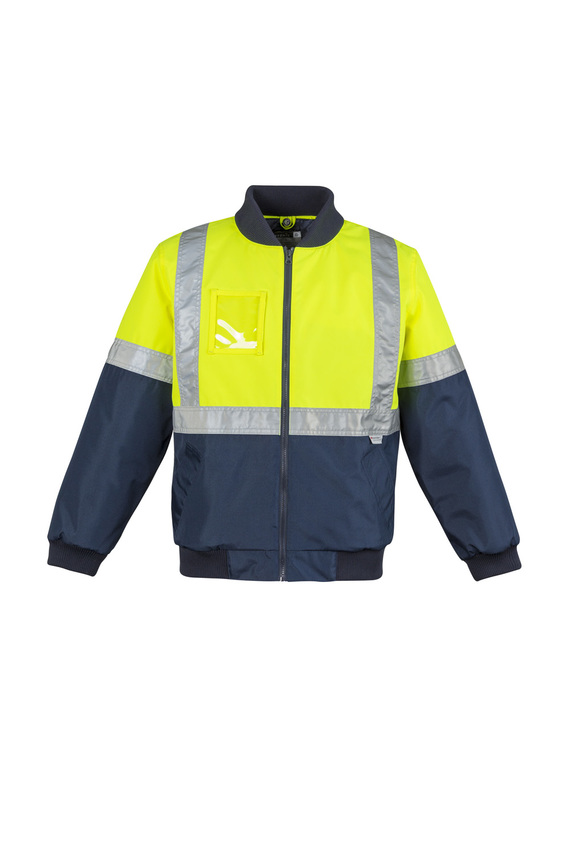Quilted Flying Jacket - concealed hood - Men - Yellow/Navy