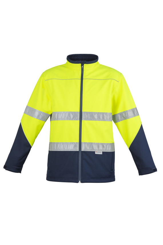 Hi Vis Softshell Jacket - Unisex - Yellow/Navy
