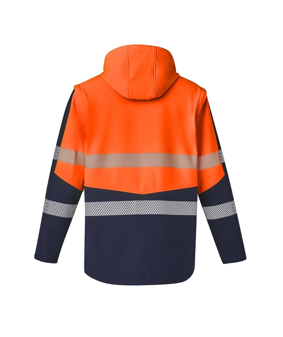 2 in 1 Stretch Softshell Segmented Taped Jacket - Unisex - Back 