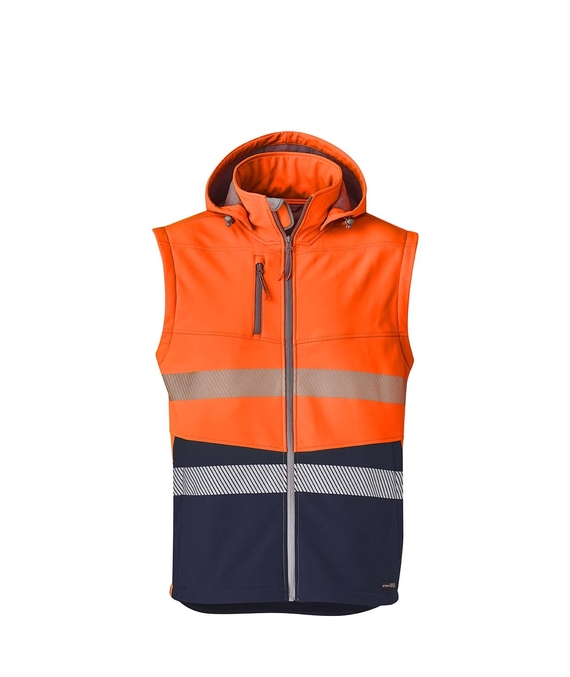 2 in 1 Stretch Softshell Segmented Taped Jacket - Unisex - Sleeve Removed
