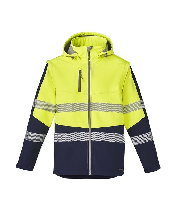 2 in 1 Stretch Softshell Segmented Taped Jacket - Unisex - Yellow/Navy