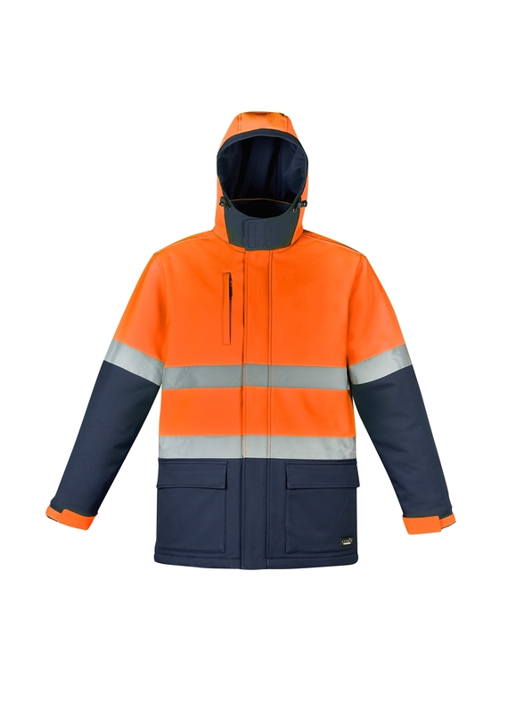 Antarctic Softshell Taped Hi Vis Jacket - Unisex - Orange/Navy