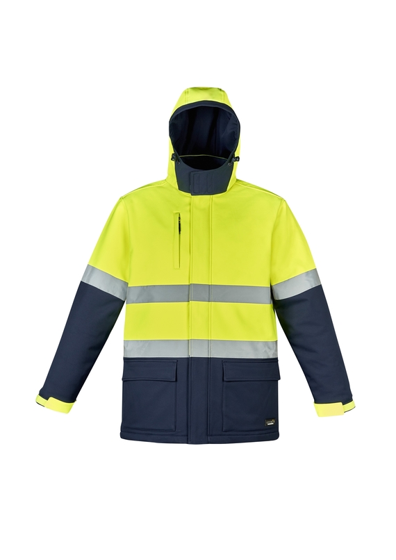 Antarctic Softshell Taped Hi Vis Jacket - Unisex - Yellow/Navy
