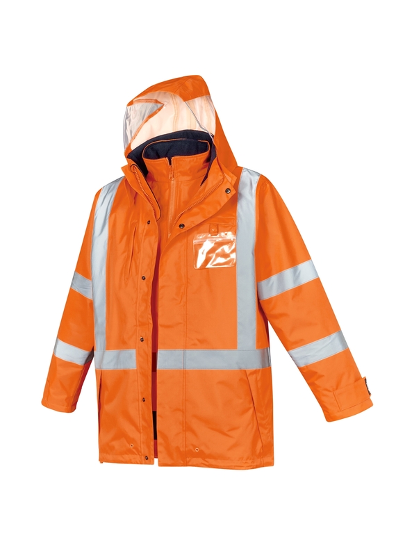 TTMC-W17 Hi Vis X Back 4 In 1 Waterproof Jacket - Men - Jacket Side View