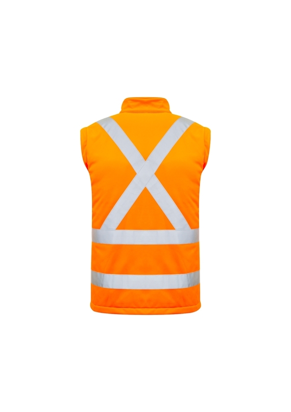 Hi Vis X Back 2 in 1 Softshell Jacket - Removable Sleeves - Unisex - Back View