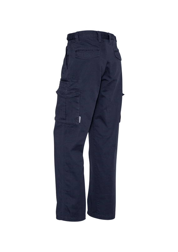 Basic Cargo Work Pants 100% Cotton Drill - Men - Back View