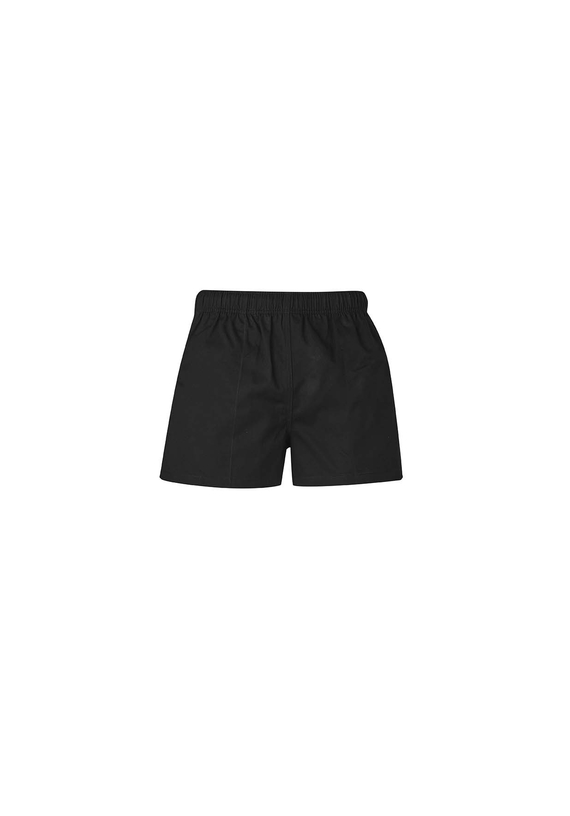 Rugby Shorts 100% Cotton Twill - Men - Black
