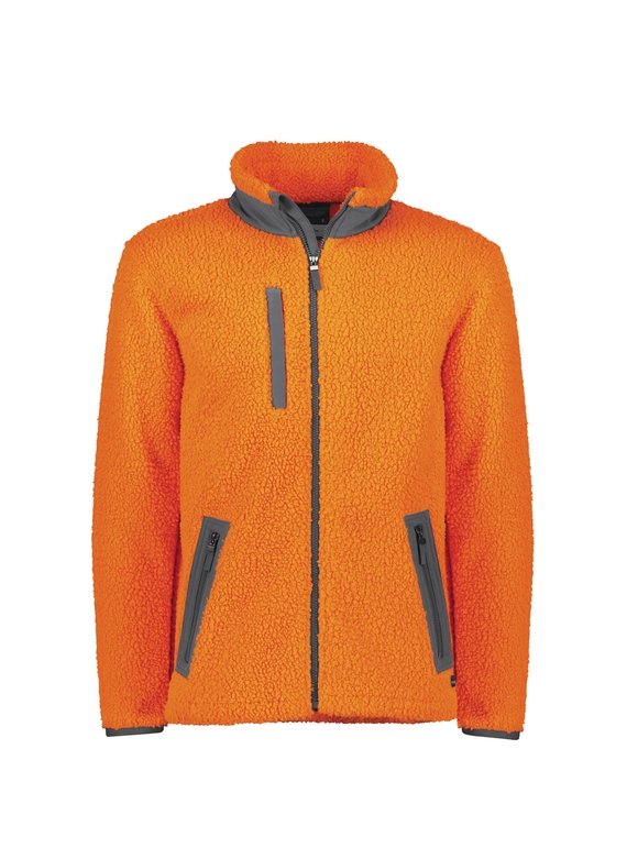 Streetworx Full Zip Sherpa Fleece, plain and hi vis - Unisex - Orange
