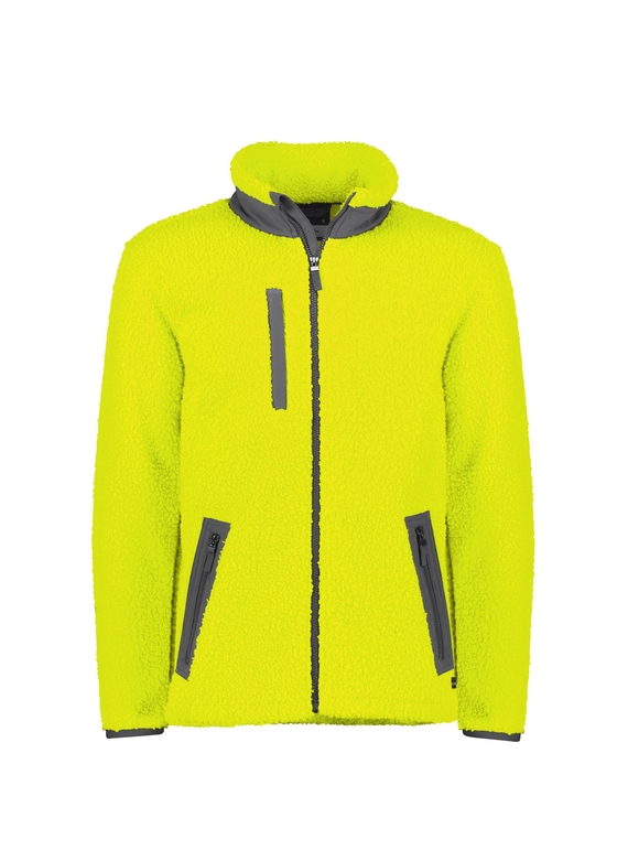 Streetworx Full Zip Sherpa Fleece, plain and hi vis - Unisex - Yellow