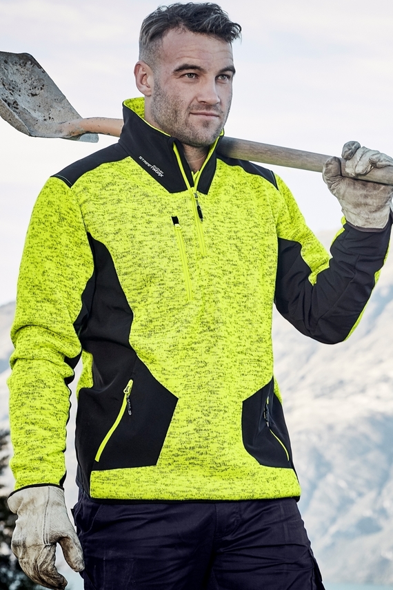 Streetworx Reinforced Knit 1/2 Zip Pullover, plain and hi vis - Unisex