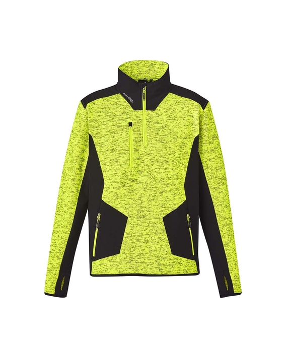Streetworx Reinforced Knit 1/2 Zip Pullover, plain and hi vis - Unisex - Fluoro Yellow