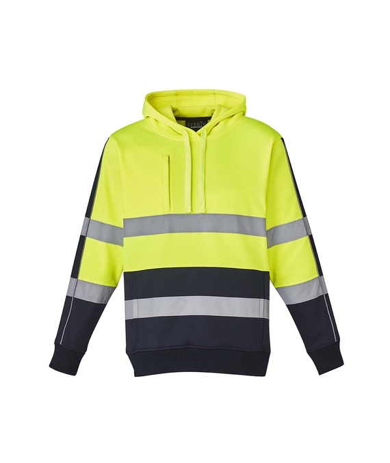 Hi Vis Stretch Taped Hoodie - Unisex - Yellow/Navy