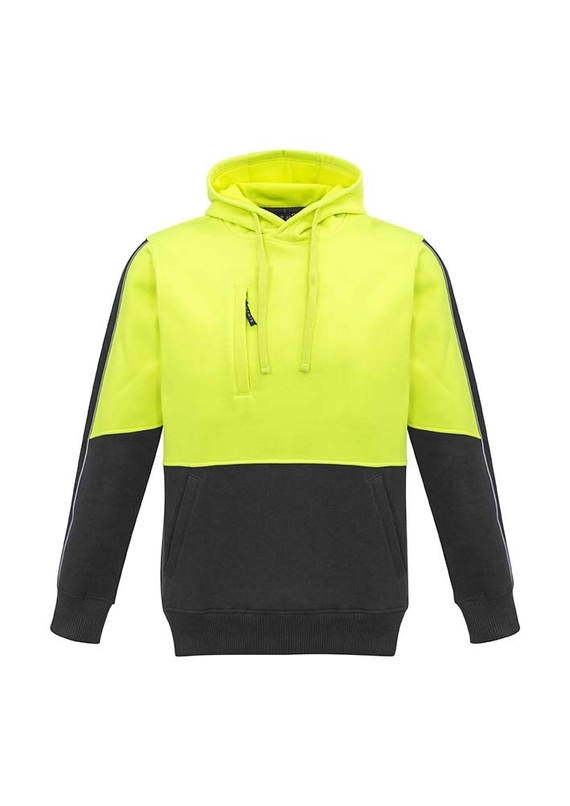 Hi Vis Pullover Hoodie - Unisex - Yellow/Charcoal