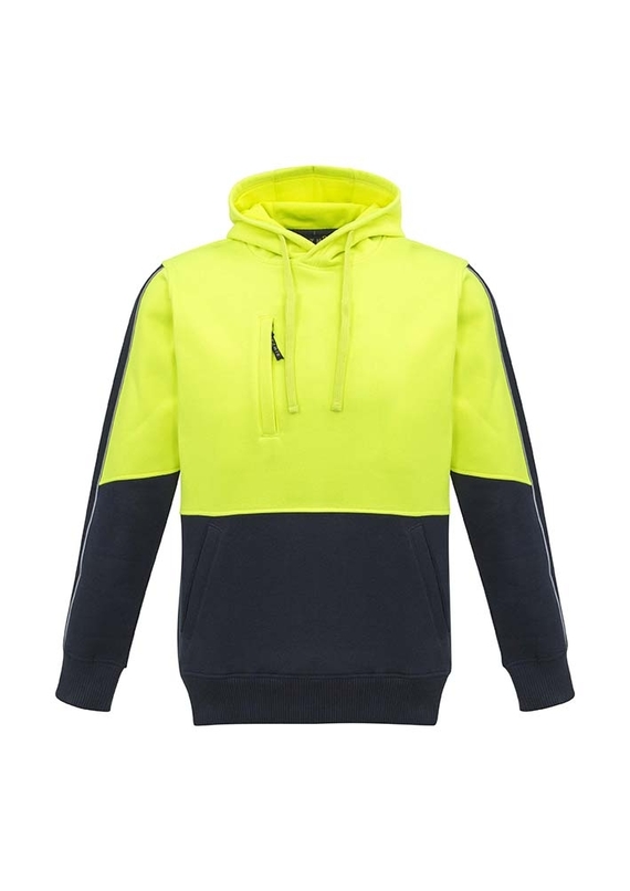Hi Vis Pullover Hoodie - Unisex - Yellow/Navy