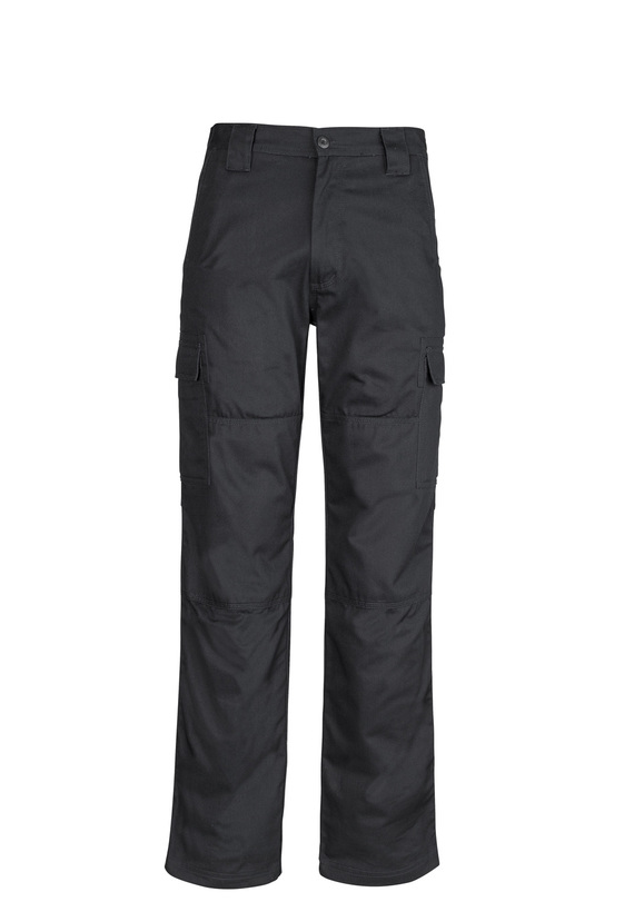 Cargo Work Pants 100% Cotton Drill - Men - Black