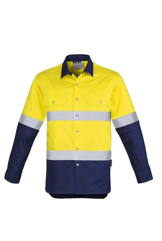 Industrial Long Sleeve Shirt - Hoop Taped - Men - Yellow/Navy