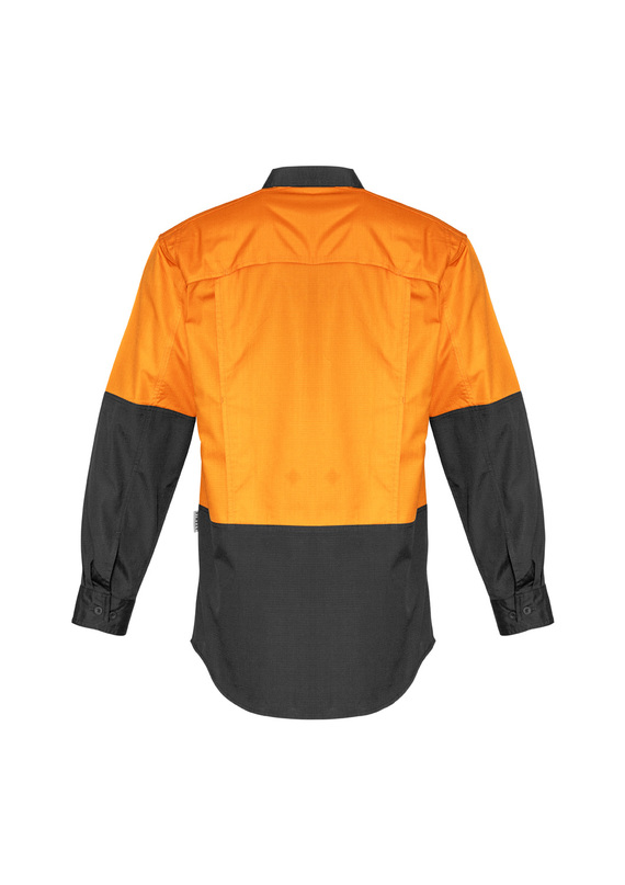Rugged Cooling Hi Vis Long Sleeve Shirt - Men - Back View