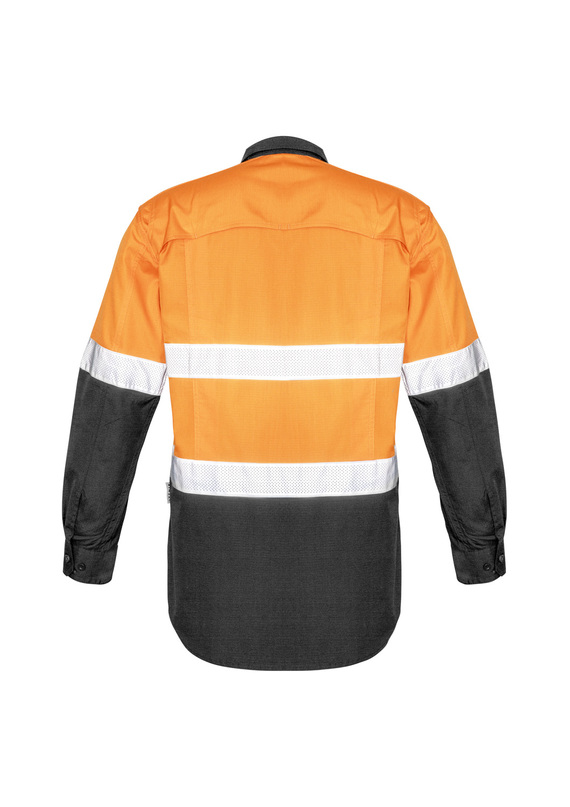 Rugged Cooling Hi Vis Taped Long Sleeve Shirt - Men - Back View