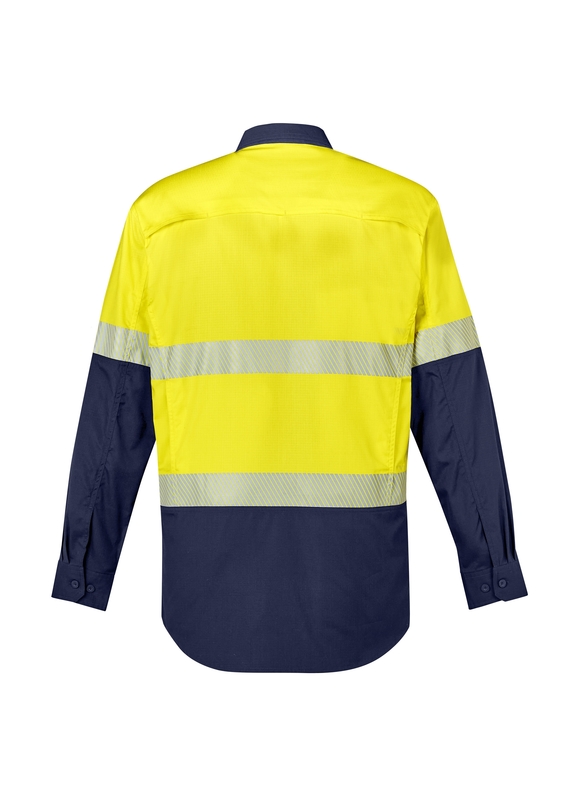 Rugged Cooling Hi Vis Segmented Tape Long Sleeve Shirt - Men - Back View