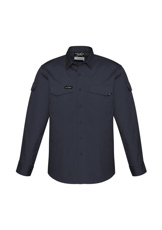 Rugged Cooling Long Sleeve Work Shirt 100% Cotton - Men - Charcoal