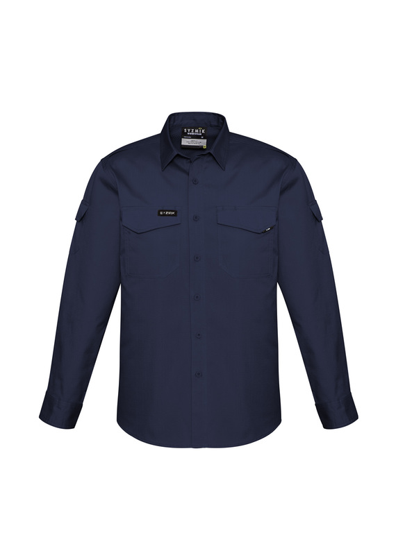 Rugged Cooling Long Sleeve Work Shirt 100% Cotton - Men - Navy