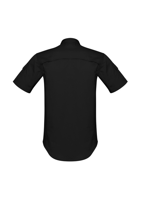 Rugged Cooling Short Sleeve Work Shirt 100% Cotton - Men - Back View