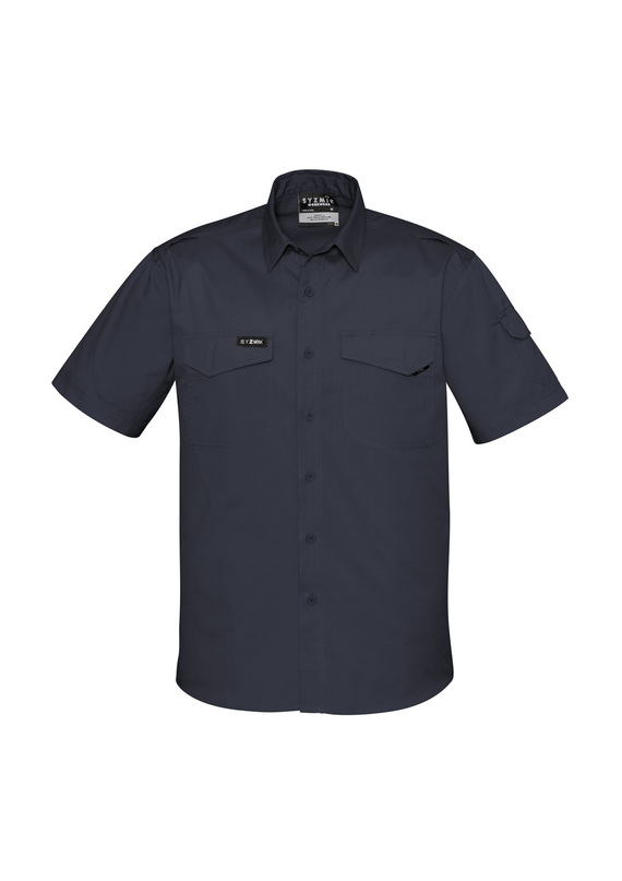 Rugged Cooling Short Sleeve Work Shirt 100% Cotton - Men - Charcoal