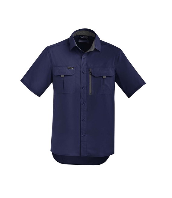 Outdoor Short Sleeve Shirt - Men - Navy