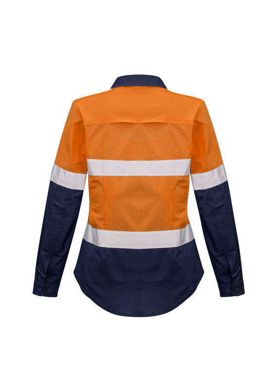 Rugged Cooling Hi Vis Taped Long Sleeve Shirt - Women - Back View