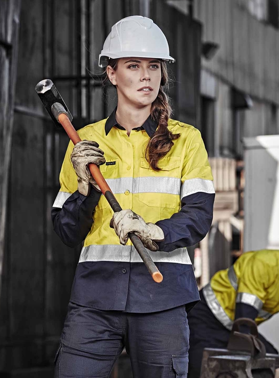 Rugged Cooling Hi Vis Taped Long Sleeve Shirt - Women