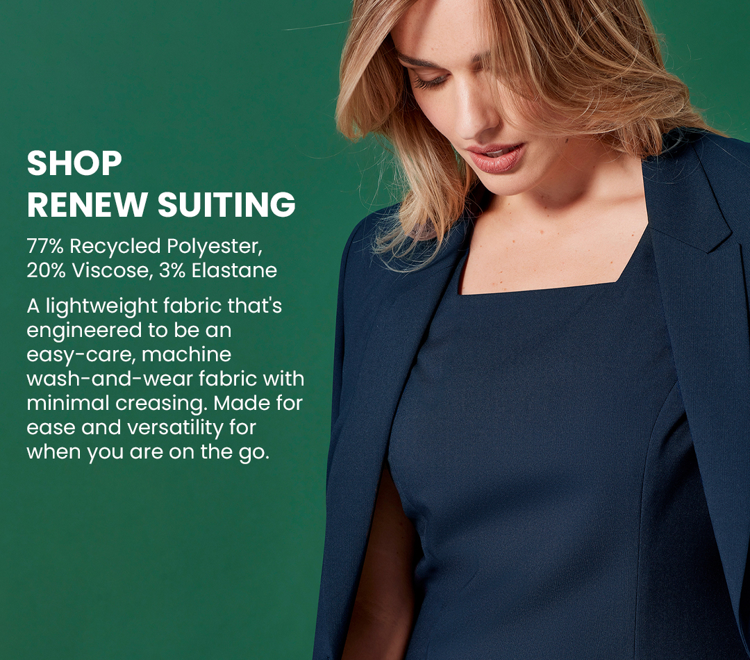 EFFORTLESS STYLE & COMFORT. Lightweight, easy care & easy wear, the Renew range is the answer to all your suiting needs.