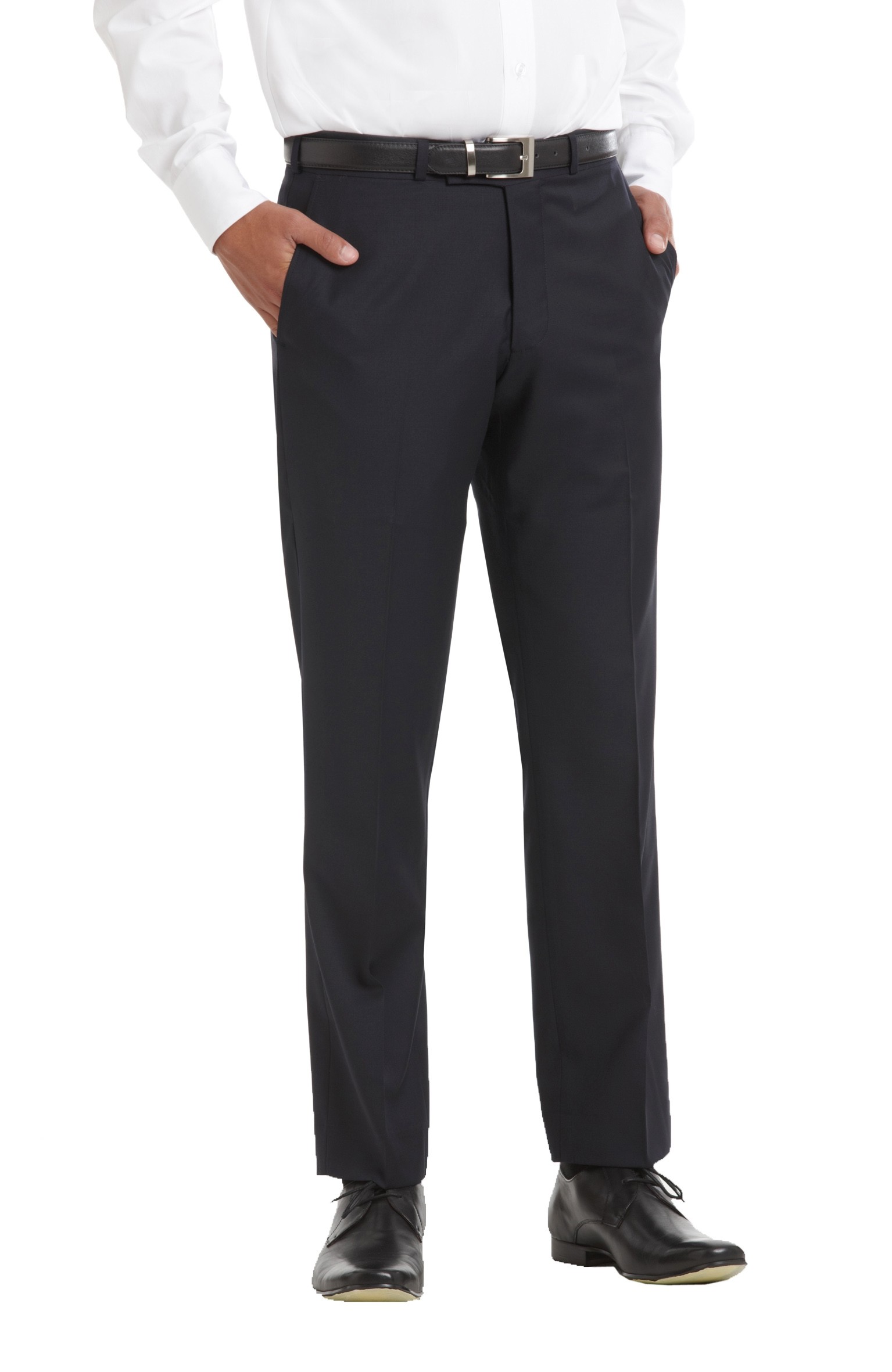 Buy CLEARANCE - Men's Navy Tailored Plain Front Wool Rich Trousers in ...