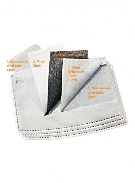10 Pack - Activated Carbon Filters for Commuter Face Mask